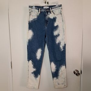 Cello High Rise Bleached Denim Mom Jeans Size 9